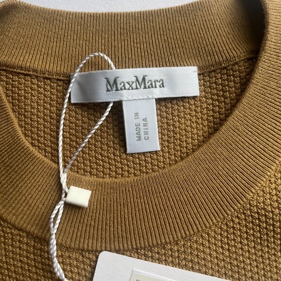 NWT MAX MARA GENERO PUFF SLEEVE SWEATER IN HONEY BROWN - Picture 4 of 9